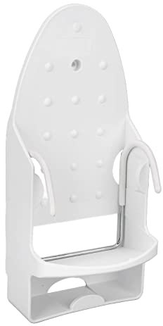 Haofy Support de Fer Mural Résistant à la Chaleur 2 en 1 Peu Encombrant Nettoyage à Sec Planche à Repasser Cintre Grand Transport pour Buanderie (Blanc)