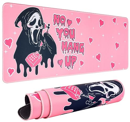 JINJIASC Mouse Mat Large Gaming Mouse Pad 800x300 Desk Mat for Office Desk Pad, Anti-Skid Rubber Base, Soft, Comfortable and Durable (Pink)