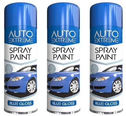 SDMAX All Purpose Blue Gloss Spray Paint, Gloss Finish, Suitable for Wood, Metal, Plastic, Glass Surface, Easy and Quick Spraying, for Interior and Exterior Usage, 250ML (3 Pcs)