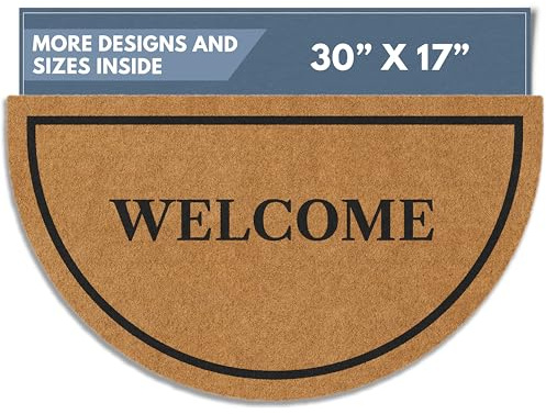 Barnyard Designs Natural Coco Coir Doormat Welcome Mat for Front Door & Outdoor Entrance, Large Door Mat for Indoor Entrance or Porch Entry, Brown (17x30, Welcome)