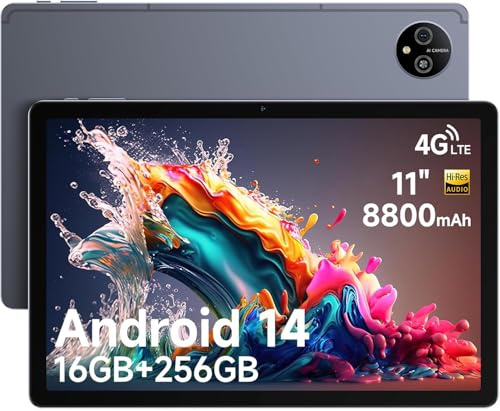 Ulefone Tab A11 Pro Tablet Android 14 2024, 16GB+256GB/1TB SD 11 Zoll Helio G99 Octa-Core 8800mAh 16MP+8MP Gaming Tablets PC Simlockfrei Ohne Vertrag 4G LTE Dual SIM/WiFi 6/BT5.2/GPS OTG Widevine L1