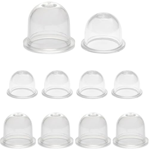 BLPRKOT 10 Pcs Primer Bulb Pump White Transparent Carburetor Oil Cup for Lawn Mowers, Hedge Machine, Gasoline Saw, Fuel Priming Bulb (22mm, 19mm