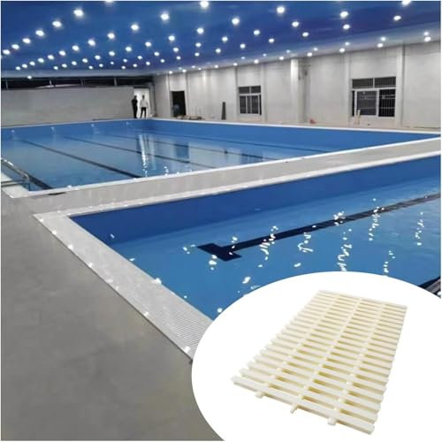 Rejilla de drenaje de piscina de plástico ABS con rejillas de desbordamiento (blanco, 30 cm, 10 unidades)