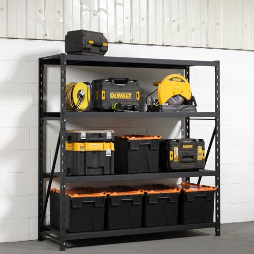 Racking Solutions Black Heavy Duty Industrial Racking With Metal Shelves 1830mm H x 1200mm W x 600mm D - 400KG UDL Per Shelf