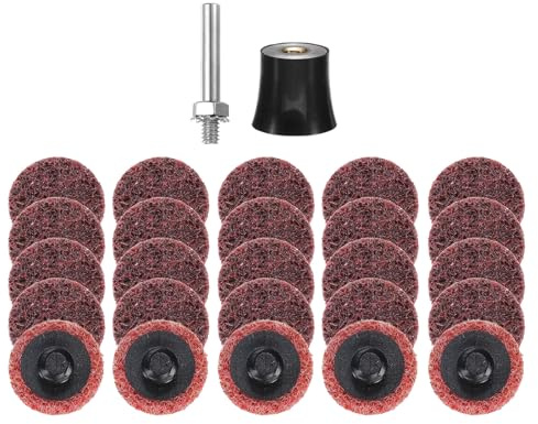 sourcing map 26pcs Quick Change Discs Set 1 Roll Lock Sanding Discs with 1/4 Shank Pad Holder Medium Grit Surface Conditioning Disc for Polish Rust Removal