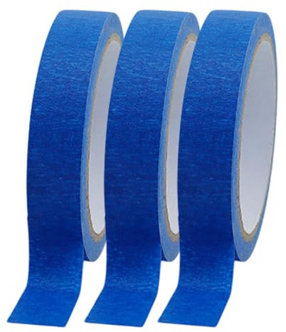 Gcerfby Ruban de masquage bleu pas de colle, 3 rouleaux x 65,6 pi de ruban d'art, peintres fins fins li-ne, 2,54 cm, facile à utiliser, portable pour la peinture et la décoration