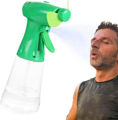 Dranng Ventilador Nebulizador De Agua Portátil Con Agua Pulverizada, Funciona Con Pilas | Humidificadores Ergonómicos Para Viajes, Playa Y Camping