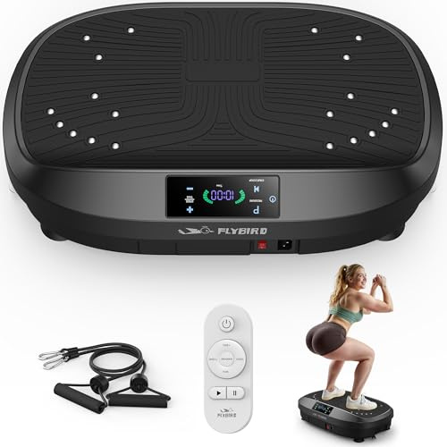 FLYBIRD Plateforme Vibrante Perte de Poids, Silencieux, Compact, Facile à Ranger, Peut Supporter Une Charge de 150 kg, Utilisable pour Le Modelage et la Relaxation