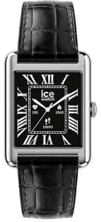 ICE-WATCH - Ice smart TKS 2.0 Silver Black Croco - Silbergraue verbundene Uhr für Damen mit Lederarmband - 025380 (1,41 Zoll)