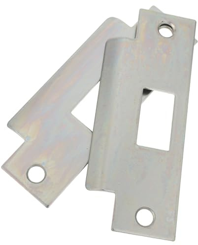 SAFIGLE Plaque de Gâche pour Portes Intérieures, Plaque de Protection du Loquet en Métal Argenté, 2 Pièces, pour Portes de Chambre, Pose Facile et Fonctionnement Fluide