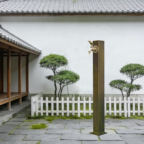 Poste De Grifo Exterior Antiguo Con Grifo De Cobre, Columna De Agua De Jardín De Acero Inoxidable, Para Uso En Una Variedad De Escenarios(Brass 4,65cm/25.6in)
