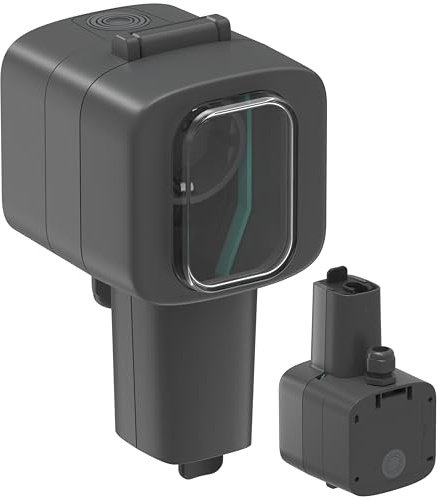 Electraline 300195 Wasserdichte Oblò Wandsteckdose für den Außenbereich, verstärkte Schuko für EV, Ladeanschluss für Elektrofahrzeuge, Mehrfachsteckdose outdoor IP56, Dunkelgrau