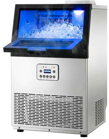 LEADZM Machine à Glaçons Commerciale 32kg/24h Nettoyage Automatique