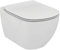Ideal Standard - Tesi, WC sospeso Aquablade con fissaggi nascosti, Copriwater sottile con chiusura normale, Bianco