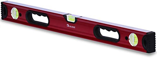 Kaleas Professional Wasserwaage mit 3-fach Präzisions Libellen 0.4mm/m, Handgriff, Aluminium Profil eloxiert, robuste Endkappen, rundum ablesbar (34192) (70cm)