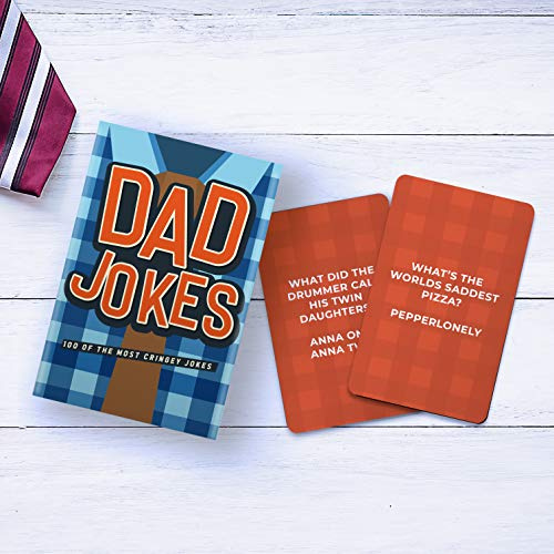 100 Dad Jokes Cards, 110mm x 75mm x 40mm, Blue and White