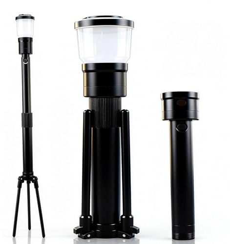 LETOUR Linterna recargable LED, 10000 mAh 1200 lúmenes ultralarga, de alta potencia impermeable para camping 7 modos, luz de búsqueda LED superbrillante con salida USB (1000LM/Modelo Plegable)