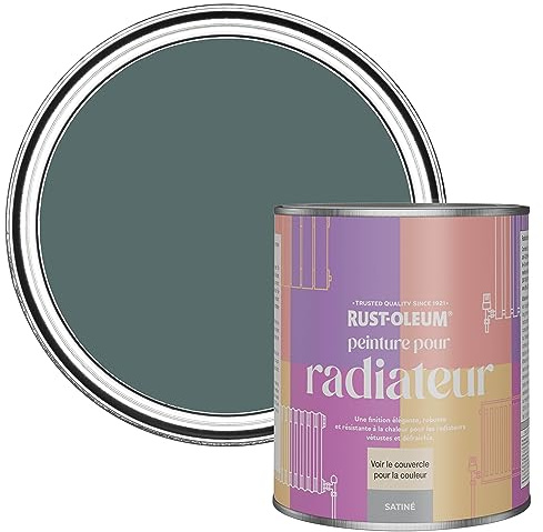 Rust-Oleum Green Heat Resistant Radiator Paint in Satin Finish - Deep Sea 750ml