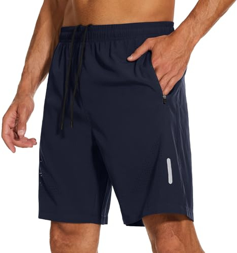 YUTYTH Gym Shorts Mens Running Shorts Lightweight Breathable Quick Dry | Zip Pockets, Breathable Vents, Loose-Fit, 7 Mens Sports Shorts, Workout, Fitness, Training, Football, Basketball