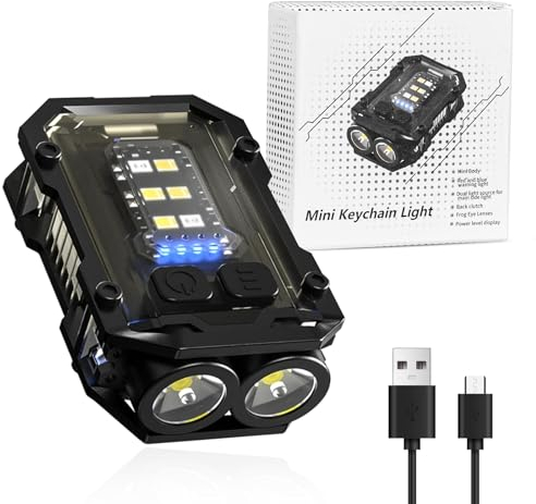 SUPRBIRD Mini Torch Tragbare Mini LED Arbeitsleuchte Schlüsselanhänger Taschenlampe 8 Modi 900Mini Lumen Wiederaufladbare Inspektionsleuchten mit Magnet,Clip,USB C Portable Flashlight