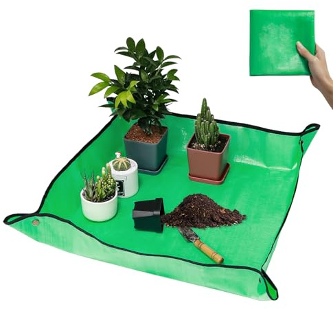 VinYankee Repotting Mat for Transplanting & Potting Soil Mess Control, 26.8 x 26.8 Waterproof Plant Potting Mat, Succulent Orchid Potting Tray for Plant Pots, Gardening Gifts Bonsai Tools