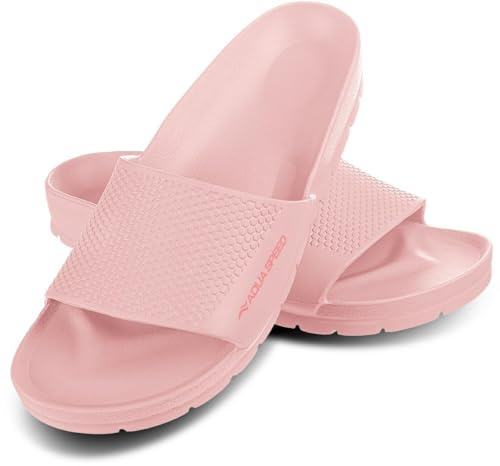 Aqua Speed Oslo Duschpantoletten Damen Rosa 03 Gr. 39 | Duo-Density-Sohle mit Tuch | Leicht & rutschfest für Pool, Freizeit & Urlaub