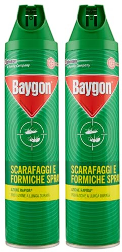 Spray Scarafaggi e Formiche, Azione Rapida, Protezione a Lunga Durata 400ml (2 Spray)
