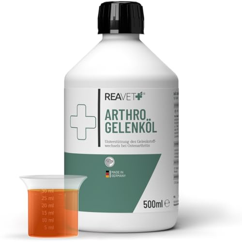 ReaVET Arthro Gelenköl 500ml für Hunde - Zur Unterstützung des Gelenkstoffwechsels bei Osteoarthritis (Arthrose) I Gelenke Hund, Gelenk-Komplex statt Gelenktabletten