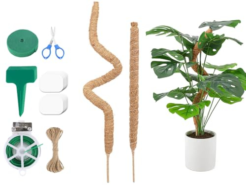 Anlising 2PCS Tuteur Monstera, Tuteur Plante Pliable avec Accessoires, Tuteur Plante Grimpante Coco, Grimpante Tuteur Pliable,Grimpante Support pour Plante Monstera,pour Plantes Grimpantes(70CM+120CM)