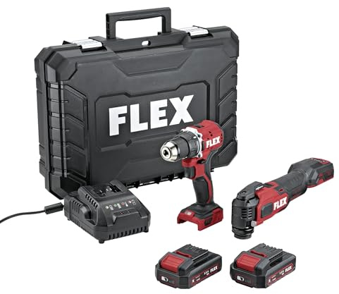 FLEX Aktion DUOpack Akku-Bohrschrauber DD LD+MT 18-ECTC/2.5 Set (Maße 480 x 340 x 140 mm, Gewicht 5,48 kg, 18 V Akku) 532843