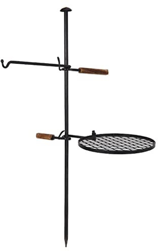Ensemble de grilles de Camping pivotantes｜Gril de Cuisson Portable pour feu de Camp pour foyers extérieurs (Couleur : Noir, Taille : 122 x 64 cm)