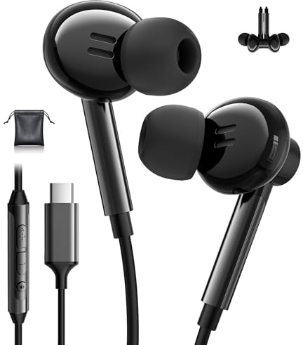 USB C Kopfhörer für Samsung S25 S24 S23 Ultra A55 A56 A16 iPhone 17 Kopfhörer mit Kabel USBC Headset Magnetische HiFi Kopfhörer USB C für iPhone 16 15 Samsung S23 S24 FE Google Pixel 9 Pro iPad 10 11