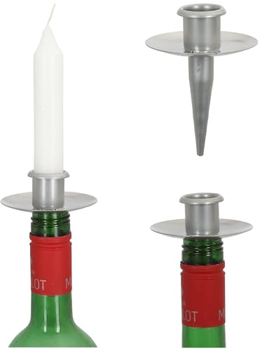 4 Stück Kerzenhalter Stabkerzenhalter mit Tülle für Flasche 10cm Tischdeko Weihnachtsdekoration