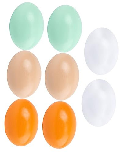 Abaodam Easter Egg Decorations 8pcs Wood Simulation Egg Toys for Boys and Girls Party Decorations
