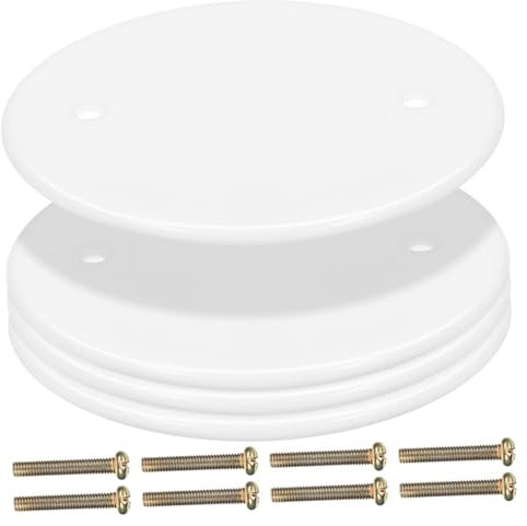 4 Pack Round Ceiling Blank Plates - White Pp Plastic Cover for Electrical Box, Easy Installation, Aesthetic Design for Home Use