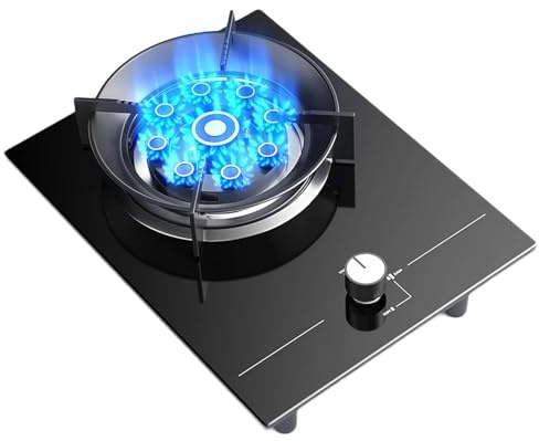 Cooktop A Gas Con 1 Bruciatore, Stufa A Gas Portatile, Cooktop A Gas Ad Alto Fuoco Da 5,2 KW, A Gas Ad Alto Incendio, Stufa A Gas A Singolo Bruciatore, Bruciatore Singolo Accampamento Automatico(LPG)