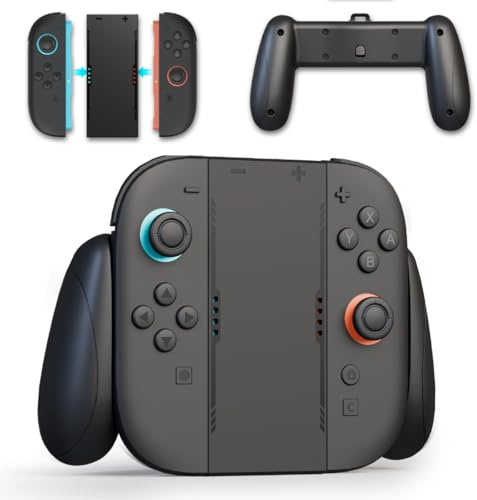 Modurio Joy-Con Controller Grip for Switch 2 – Ergonomic Controller Comfort Grip for Joy Cons – Large Controller Grips for Switch 2 Gaming – Black