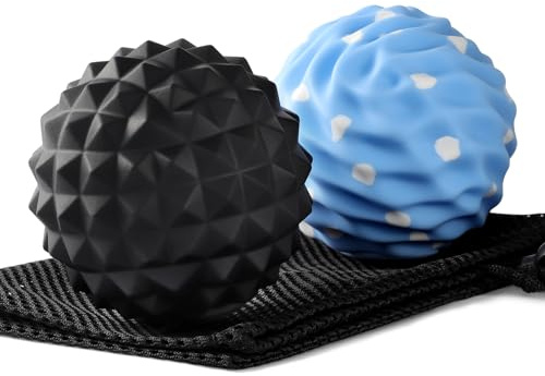 JIEJUNJIE Large Silicone Massage Lacrosse Balls for Myofascial Release - Yoga Deep Tissue Massage,Trigger Point Therapy, Foot Plantar Fasciitis,Muscle Knots, Muscle Soreness Massager Balls(2 Pack)