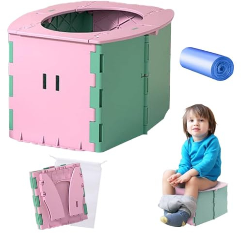 Töpfchen Für Kinder,Faltbares Töpfchen Kinder,Töpfchen Für Unterwegs Faltbar,Toilettensitz Kinder,Toilettensitz Kinder Klappbar,Reise Töpfchen Faltbar,Baby Potty Travel,Töpfchen Training,Grünes Pulver