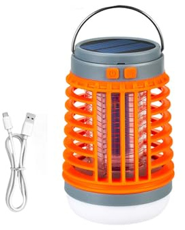 2025 Nuevo Mata Mosquitos 3 en 1 Recargable Solar y USB, Lámpara Antimosquitos Impermeable para Exterior, Ideal para Jardín, Camping y Terraza