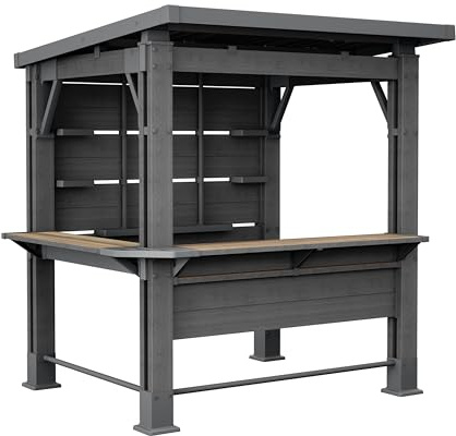 Keter Bar Gazebo Signature - 230x200x238 cm - Marrón | Pérgola Exterior | Resina Resistente a la Intemperie.