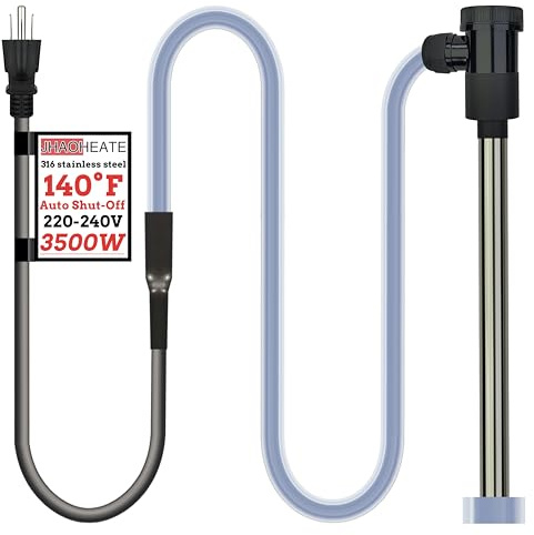 3500W 240V 316 Immersion Water Heater with Wifi Timer & Temp Control – Portable Submersible Heater for Spa, Bucket, Above-Ground Pool, Inflatable Pool,Baptismal Pool, Hot Tub & Bathtub