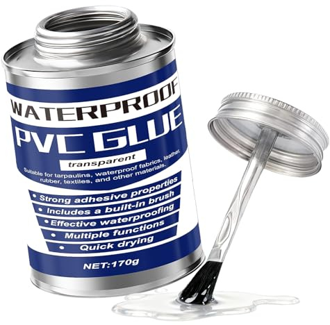 AllisWay Planenkleber, Neoprenkleber, PVC Kleber Wasserfest, Kontaktkleber Extra Stark, für Abdichten von Lkw Plane, Pvc Plane, Markisenstoff, 170g - Transparent