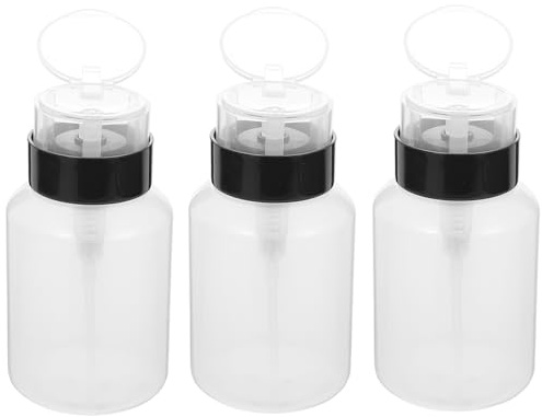 Cabilock Leere Pressflaschen Nagelreinigungsflüssigkeit 3 Stück Kunststoff Durchsichtig Pumpspender Für Maniküre Nagellackentferner Zubehör