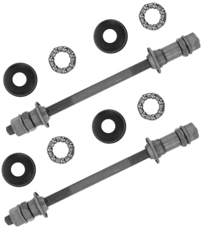 ORFOFE Set 2 Pezzi Perno Ruota Posteriore in Acciaio 180Mm Cuscinetti a Sfera per Albero Ruota Mountain Bike ASSE Forcella Bicicletta Resistente alla Polvere per Riparazione e