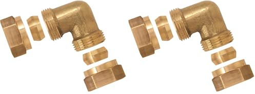 Boutté – Coude bicône laiton égal pour tube Ø14 – Raccord d’angle compression (Lot de 2)