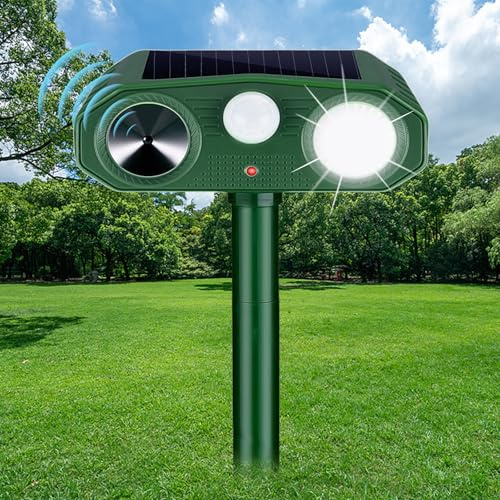 Repulsif Chat Solaire, Répulsif Chat Ultrason 3 Modes, Solaire et USB Répulsif Animaux, Imperméable IP54 Repulsif Chat Exterieur pour Anti Chats Chiens Souris Ratons Animaux de Jardin