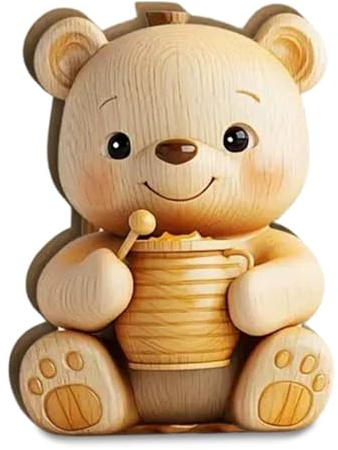 VOYANTE Skulptur Deko Eines Bären, 2D-Flache Schreibtisch Deko für Zuhause, Tierische Holz Dekoration für Wohnzimmer, Flur, Büro, Tisch, Eingangsbereich, Geschenk Zum Geburtstag Weihnachten