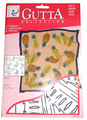ARTY'S GUTTA COLLECTION - Motiv: Tropic - Twill 8, ca. 90x90cm, rollierte Ränder (Gutta schwarz)