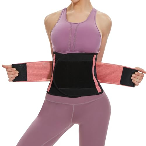 SIHOHAN Cintura snellente per la vita da donna, con doppia pancia regolabile, per allenamento fitness, unisex, rosa, L